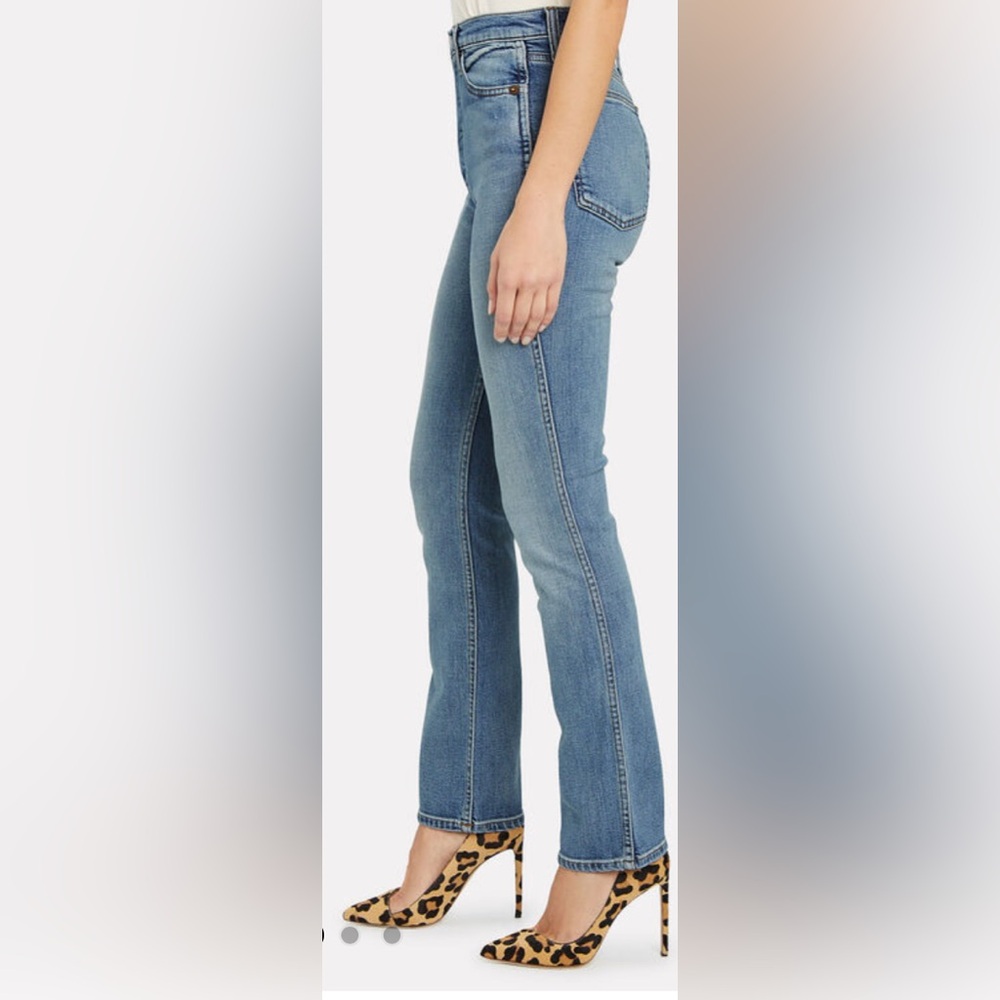 Re/Done size 25 double needle long light wash stretchy high-waist like new👖✨